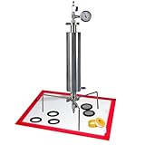 Bonxrdun 90g Vakuumkammer Doppelschicht Edelstahl Vacuum Chamber mit Manometer Vakuumkammer mit Stativ zur Extraktion von Essenzen aus Pflanzenblättern Geschlossenes Vakuumröhrensystem Labor