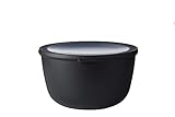 Mepal - Multi Bowl Cirqula Round - Vorratsdose mit Deckel - Geeignet als Luftdichte Aufbewahrungsbox für den Kühlschrank, Mikrowellengeschirr & als Frischhaltedosen - 3000 ml - Nordic Black