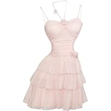 ZYSWCHB Elegantes süßes rosa Neckholder-Kleid, lässiges gerafftes Design, kurzes Y2k-Partykleid, schlankes 2-teiliges Kleiderset (Color : Only Blouse, Size : S)