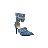 VOSMII Damen High Heels Buckle Single Shoes Slim High Heels Spitze Sandalen, Einfarbig, 43 EU