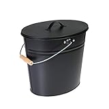 Kamino Flam 333252 Ascheeimer Für Kamin, Kohleneimer 24 Liter Mit Deckel Und Tragegriff Für Kohle Und Asche, Kamin, Ofen, Grill