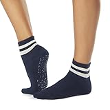 TAVI NOIR Aria Indigo Stripe Medium Grip Socken mit Mini-Crew-Länge