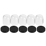 TOYANDONA Kunststoff Glasglocken 5 Stück mit Sockel Transparente Abdeckungen für Bastelprojekte und Präsentation von Dauerhaften Blumen und Desserts