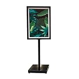 OMGGYER Plakatständer Infoständer aus Eisen Kundenstopper Präsentationsständer Poster-Bodenständer mit Fuß eckig, Geeignet um Werbe, Flyer, Plakate zu presentieren, Größe 64x89cm, Schwarz