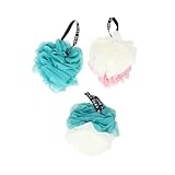 minkissy 3 stücke Bad Scrubber für Körper Bad Luffa Schönheit Schwamm Körper Mesh Bad Luffa Massage Schwamm Dusche Schwamm Bad Puff Baden Liefert Weiche Kissen Bad Bürste Bad Ball Bubble Net