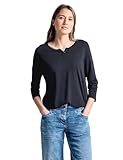 Cecil Damen 313172 Fenja T Shirt, Blau (Deep Blue), XXL EU