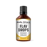 Body Attack Flav Drops®, 50 ml, Cookie Dough, Aromatropfen für Lebensmittel, zuckerfreie Flavour Drops ohne Kalorien, vegan & Qualität Made in Germany