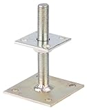 Alberts 218102 Pfostenträger | zum Aufschrauben | galvanisch verzinkt, dickschichtpassiviert | höhenverstellbar 30 - 150 mm | 70 x 70 mm