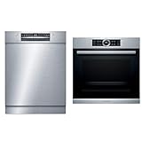 Bosch SMU6ZCS00E Serie 6 Smarter Geschirrspüler Unterbau & HBG675BS1 Serie 8 Einbau-Backofen, 60 x 60 cm