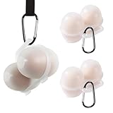 3 Stück Eierbehälter für 2 Eier, Eierbox Tragbare Eier Aufbewahrung Eierdose mit Karabiner Eierhalter Kunststoff Transparent für Kühlschrank Küche Outdoor Picknick Camping