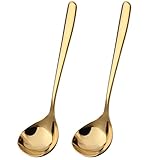 VALINK Kleiner Soßenkelle, tiefer Servierlöffel, Suppenlöffel, 304 Edelstahl, Saucenlöffel für Küche, Kochen, groß - 20 cm