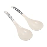 NAMOARLY 2 Stück Keramik -Esslöffel porzellanlöffel spoon set Küchenutensilien küchenmaschiene Reislöffel Mischen lang geschlitzt Suppenlöffel Kochen Breilöffel aus Keramik Haferbreilöffel
