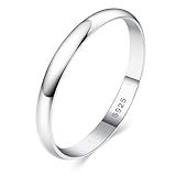 YADOCA 2MM Ringe Silber 925 Damen Klassische Hochglanzpolierte Sterling Silber Verlobungsring Band Daumenring Ewigkeitsringe (mit Geschenkbox) Größe 60