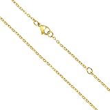 Goldkette Damen Ohne Anhänger 925 Silber Gold Ankerkette Kette Gold Halskette Sterlingsilber Vergoldet Breite Verlängerte Silberkette Goldkette 40cm 45cm 50cm 55cm dünne Feine Glod kette Lang kette