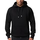 Smith & Solo Herren Kapuzenpullover – Sweatshirt Pullover Rundhals – Langarm – Slim – Fit – Training – Hoodie – Pulli – Hochwertige Baumwollmischung Männer Jungen (3XL, Schwarz)