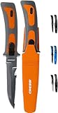 Cressi Vigo Knife - Tauchermesser von Qualität, Grau/Orange, Silber Klinge, 23.5 cm, Unisex Erwachsene