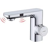Infrarot Wasserhahn mit Sensor, Lonheo Elektrische Waschtischarmatur Waschbecken Armaturen mit 2 Sensor Funktionen, Chrom