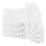 BESTOMZ 3 Stück pack Weiße Waschbare Baumwollwindeln für Neugeborene Verstellbare Stoffwindelhosen mit Hoher Saugfähigkeit Atmungsaktiv und Auslaufsicher für Mädchen und Jungen für