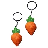 Milisten 2 Stück Holz Metall Schlüsselanhänger Karotte Klein Cartoon Anhänger Tasche Auto Deko