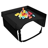 Zasdvn Reisetisch Auto, Kinder-Autositz-Tablett, Malunterlage Kinder, Tragbar, Schwarz, Pulverbeschichtet