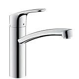 hansgrohe Focus M41 - Küchenarmatur, 1 Stahlart, Wasserhahn Küche mit Auslaufhöhe 160 mm, Mischbatterie Küche 360° schwenkbar, Chrom, 31806000