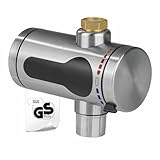 HOBERG elektrischer Universal Durchlauferhitzer – kompakt und aus Edelstahl | sofort Warmwasser im Außenbereich | Wasserhahn für draußen – z. B. für Outdoor Küche, Camping Dusche etc. | 220–240 V