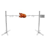 Edelstahl Drehspieß Grill Set mit 5 Stufen Höhenverstellbarer, Elektrisches BBQ Rotisserie Grill Mit Motor, Universal-Bräterstände für Camping und Garten