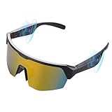 OBEST Smart Bluetooth Sonnenbrille, Sport Radfahren Bluetooth Kopfhörer, Skibrille, One Click Antwort, UV Schutz, Sprachnavigation, Geeignet für Outdoor Bergsteigen, Radfahren, Laufen, Ski Fahren