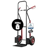 Pallit DIABLO Sackkarre 200 kg Hochwertiger Stahl ergonomischer Transportwagen für Lager, Umzüge, Camping Transportkarre Staplerkarre