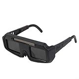 Solarbetriebene Schweißbrille mit automatisch dimmendem LCD-Bildschirm, 9 13 Schattierungsstufen, weichen Silikon-Nasen- und Ohrpolstern, Gummiband und schützender Aufbewahrungstasche