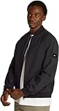 Tommy Hilfiger Herren Bomberjacke Branded mit Baseballkragen, Schwarz (Black), L