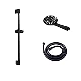 REETBQNMN Matt Black 3 Funktion Handheld Duschkopf Einstellbare Gleitstange for Hand Dusche & Schlauch Wandhalterung Dusche Schiebetiegel Duschköpfe(Whole Set)