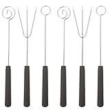 UKCOCO 6 Stück Edelstahl Fonduegabel mit Kunststoffgriffen Verschiedene Formen Schokoladen Dip und Küchenwerkzeug für Pralinen Obst und Kuchen