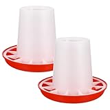 Hohopeti 2 Stück Geflügelfuttertröge aus Sicherem Kunststoff Platzsparend Leicht zu Reinigen Futterspender für Hühner Tauben und Geflügel