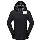 WUWWUT Wasserabweisende Jacke für Damen – leichter Windbreaker mit Kapuze, atmungsaktiv, verstellbare Kapuze, Reißverschlusstaschen, Schwarz , XL