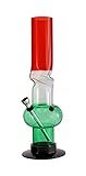 Budawi® Acrylbong mit Eisfach rot transparent grün 30 cm Ø 50mm Wasserpfeife Headshop Bong Zylinder Pfeife