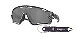 Oakley Jawbreaker OO9290 Sonnenbrille für Herren + Set mit Oakley Leine + Bundle mit Designer iWear Brillen-Set, Hi Res Matt Carbon / Prizm Black