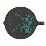 Alipis Chinesischer Kalligrafie Tuschstein 4 Zoll Fischform aus Naturstein mit Deckel Traditioneller Inkstone für Tinte und Pinselmalerei Kalligrafiezubehör für Anfänger und Künstler