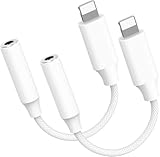 Oliveria iPhone Adapter Kopfhörer, 2 Pack Adapter iPhone Kopfhörer, Kopfhörer Adapter iPhone, iPhone Kopfhörer Adapter, iPhone Aux Adapter für iPhone 14/13/12/11 Pro/X/XS Max/XR/8/7