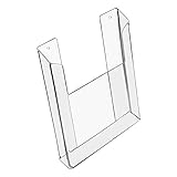 HMF 46843 Wand Prospekthalter aus Acryl | DIN A4 Hochformat | 22 x 30,5 x 3,5 cm | Transparent