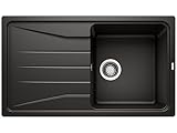 BLANCO SONA 5 S | Granitspüle aus SILGRANIT schwarz | Einbauart: Einbau von Oben | reversibel | für 50 cm breite Unterschränke | Großes Becken | Reinigungsfreundliche Öberfläche