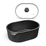 Hoffmann Bräter Induktion, 5,2 L – Aluminium-Handguss Bräter, Rechteckig, 28 x 17,5 cm, Keramische Antihaftbeschichtung, Induktionsgeeignet bis 250°C, mit Thermoboden, Universalbräter (mit Deckel)