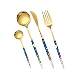 DIKACA 1 Satz Besteckset aus Edelstahl messer kneck knives esslöffel Restaurantbesteck Edelstahlbesteck Steakbesteck aus Metall Weihnachtsbesteck Geschirr aus Edelstahl Rostfreier Stahl