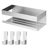 DUBUOZA Duschablage Ohne Bohren mit 4-Haken,Duschregal aus...