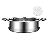 Dampfgartopf Aus Edelstahl – Mehrschichtiges Dampfkochgeschirr, Langlebiger, Induktionskompatibler Küchentopf | Vielseitige Dampfpfanne Für, Reis, Fisch, Knödel, Eier Und Gesunde Hausmannskost