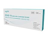 EUROPAPA® 20x Corona Laientest Selbsttest Covid-19 Antigentest auf SARS-CoV-2 Schnelltest zur Eigenanwendung Testkassete Probentupfer Antigenextrakt einzelverpackt