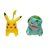 Pokémon PKW3587 - Battle Figure Pack - Pikachu und Bisasam, offizielle detaillierte Figuren, je 5 cm
