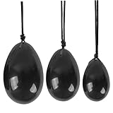 Jade Stone 3pcs/Set natürlicher Obsidian Yoni Egei Frauen postpartale Wiederherstellungsmassage schwarze Yoni -Steine ​​mit Seil Jade Ei für schwangere Frauen liefert Stein