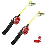 Mineup Kinder Angel Krebsangel, 2Pcs Angelrute, Kinderangel Krebsangel, Rute 34cm, Kinderangel Krebs & Krabben Rute, Kinder Strand & Urlaub Angel für Garnelen Krabben, Kinder Geschenk
