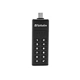 Verbatim Keypad Secure USB-Stick, USB Type-C, 32GB, Speicherstick mit Passcodeschutz & Verschlüsselung, inkl. USB-C Verlängerungskabel, für Laptop Notebook & Co, schwarz